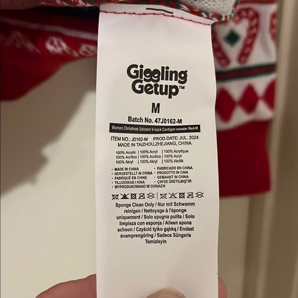 NWOT Festive Red and White Holiday Cardigan - Picture 2 of 7